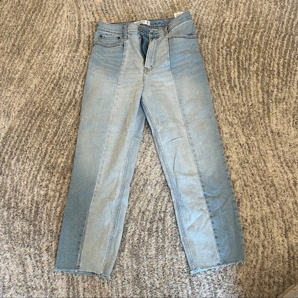 Abercombie & fitch high rise two tone straight jeans, size 30.